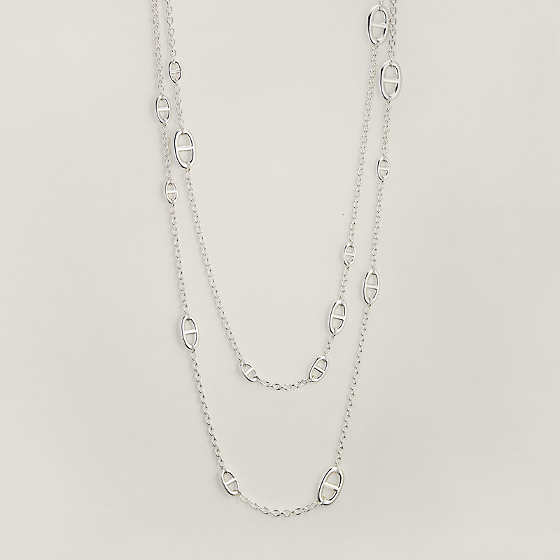 【シルバー♪】HERMES ファランドール ロング ネックレス 160cm エルメス ファランドール 160 ロングネックレス シルバー